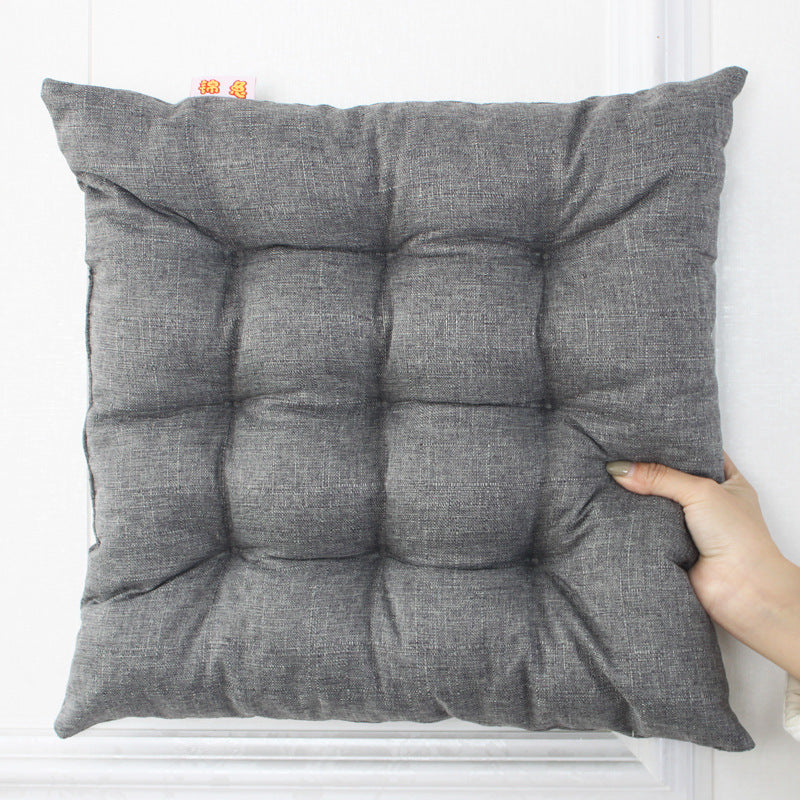 Simple Solid Color Linen Dining Chair Cushion