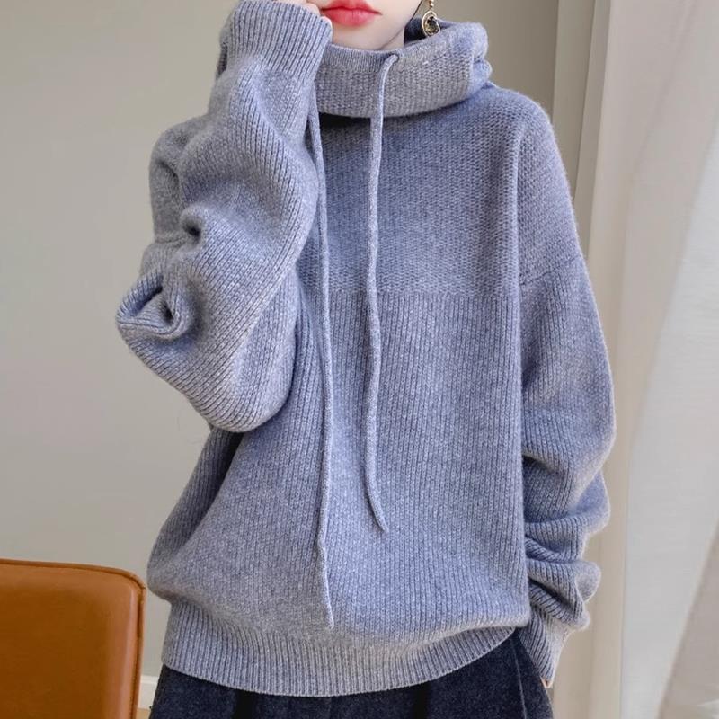 Women's Thicken Lazy Style Sweater - All-Match Long-Sleeved Pullover