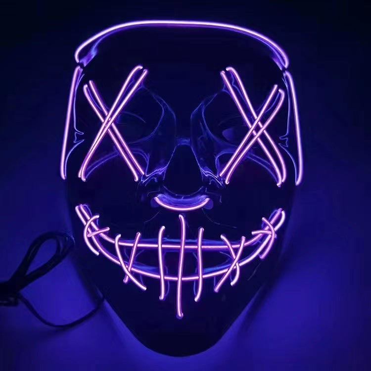 LED Glow V-Shaped Halloween Mask - Blue Light Design