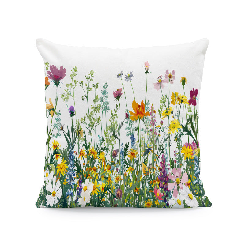 Ink-painting Plum Blossom Yellow Flower Sofa Cushion Cover Without Pillow Core