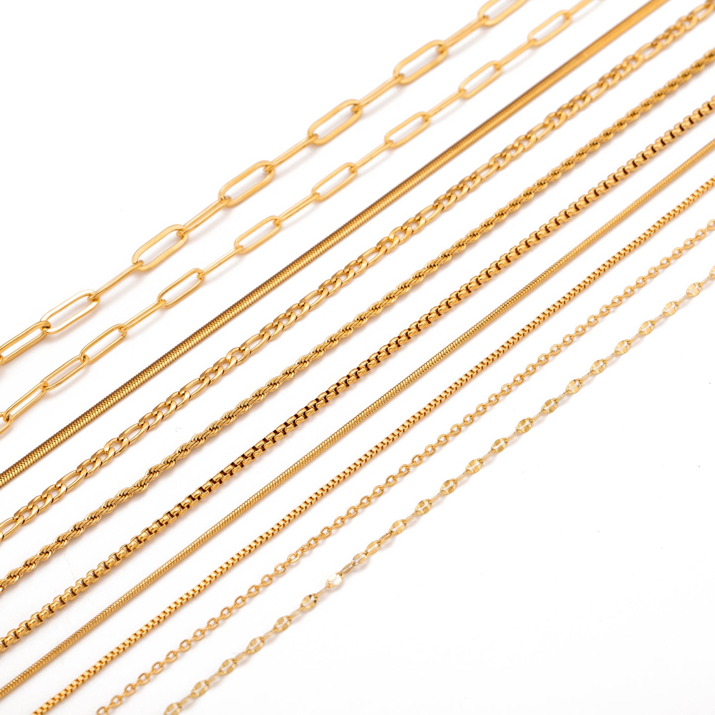 Stainless Steel Vacuum Vapor Plating 18K Gold Color Protection Lip Chain