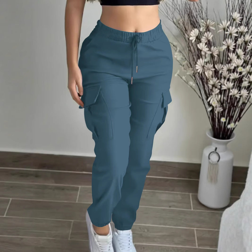 Women's Mountaineering Cargo Trousers - Fashion Drawstring Leisure Pants