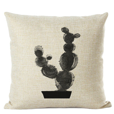 Cactus Cotton Linen Cushion Cover Home Car Interior