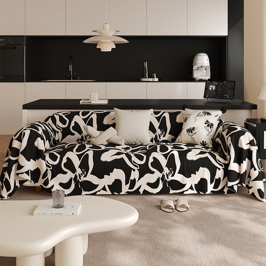 Black Stain-resistant Sofa Living Room Light Luxury Four Seasons Universal Sofa Cushion