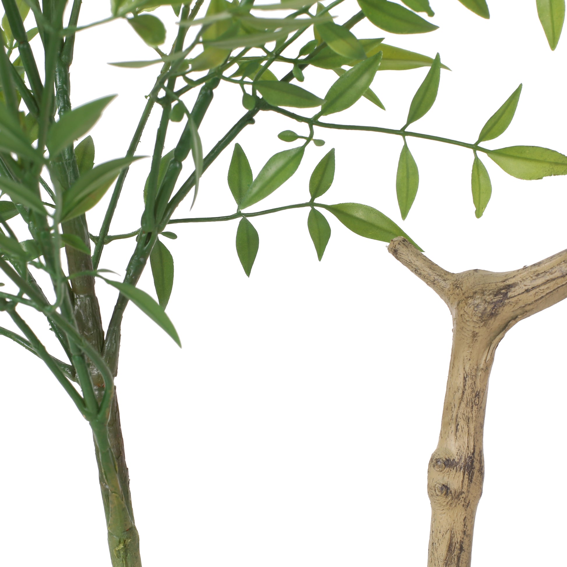 120CM artificial nandina plant with green polyethylene leaves and brown trunk