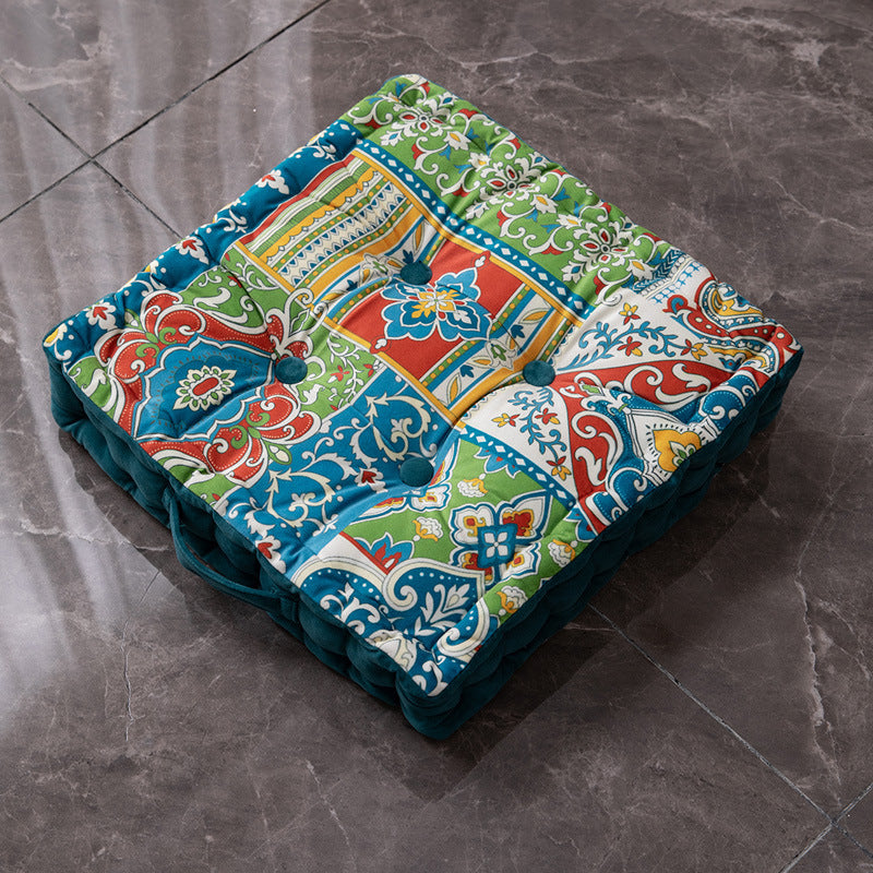 Square Fat Cushion Printing Thick Hip Pad Cushion Ethnic Style Cushion