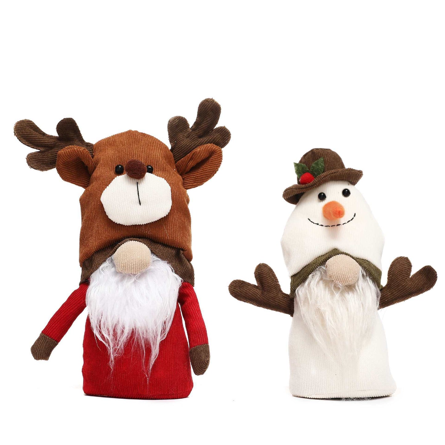 Corduroy Knitted Christmas Gnome Desktop Ornaments - Plush Cute Snowman Elf Soft Doll Bedroom Decor