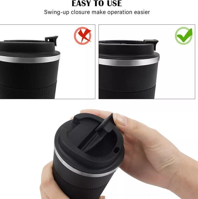 Insulated Travel Coffee Mug - 510ml Leak-Proof Stainless Steel Thermal Flask
