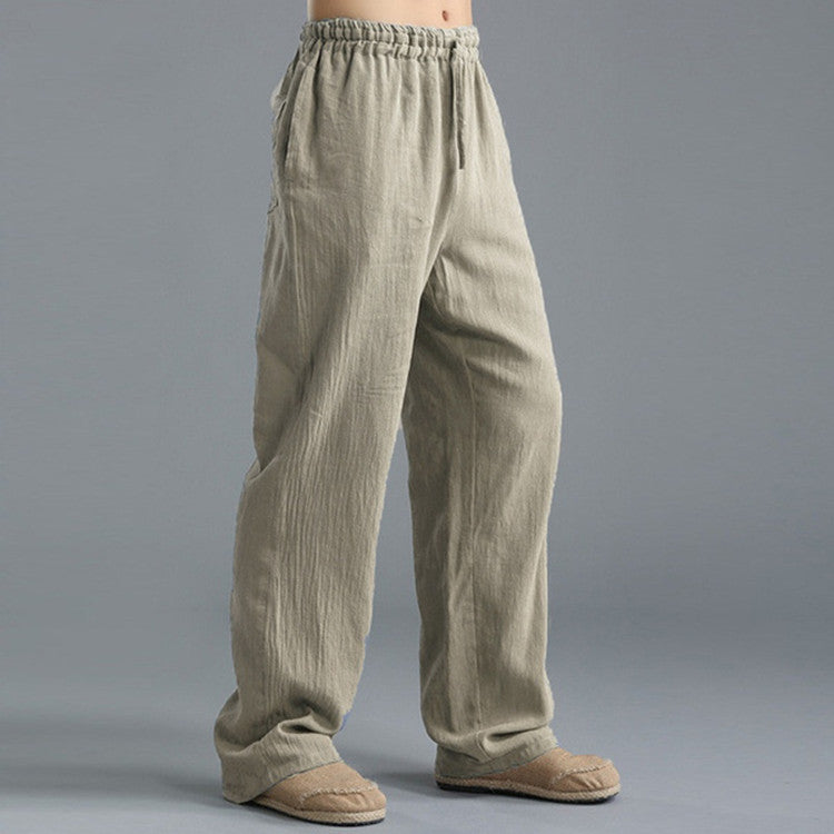 Men's Breathable Linen Casual Sports Pants - Loose Fit Summer Trousers