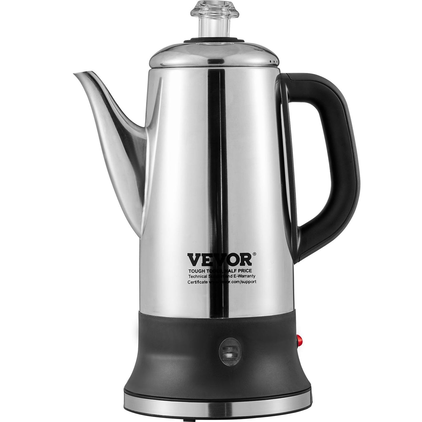 12-Cup Electric Percolator Coffee Pot - Stainless Steel with Keep Warm Function