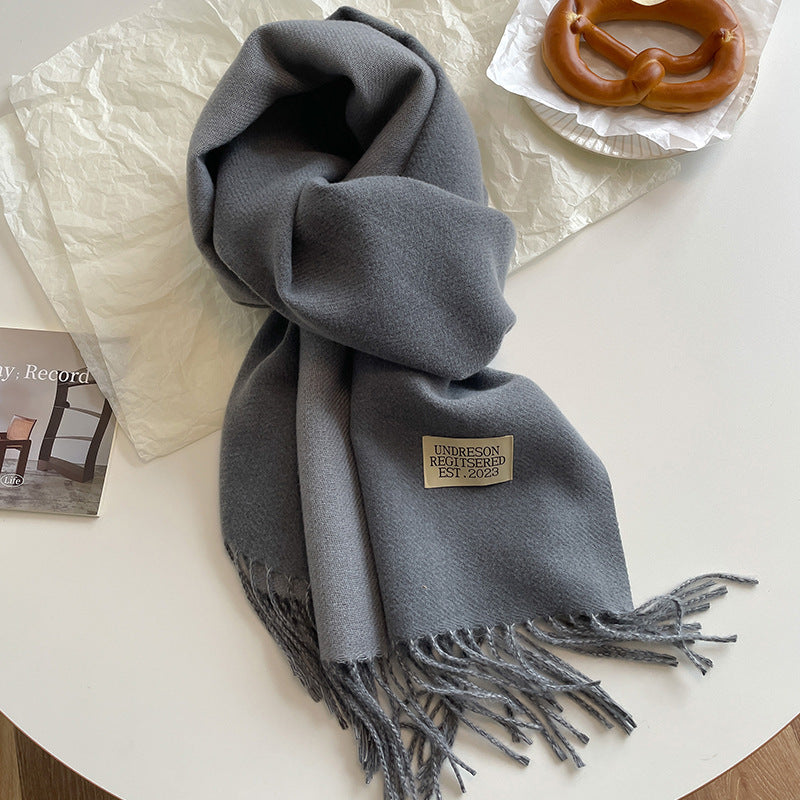 Double-Sided Artificial Cashmere Scarf - Women's Winter Warm Couple Scarf