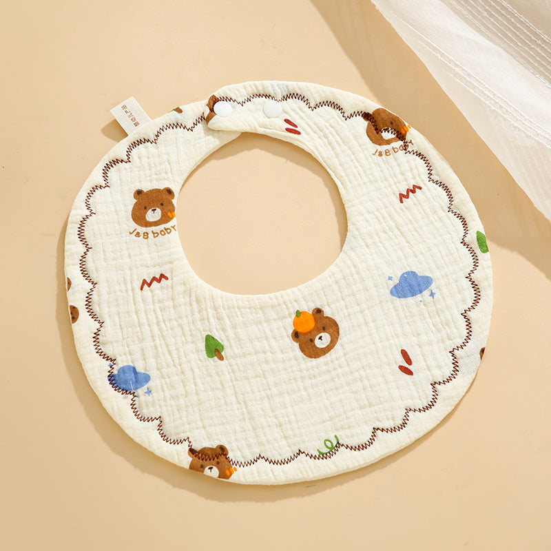 Baby Bib Set - 6-Layer Cotton Anti-Spill Round Bibs