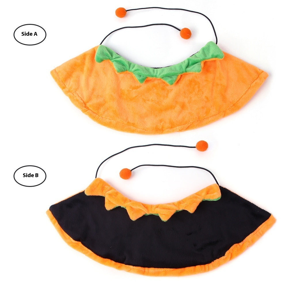 Halloween Pet Pumpkin Cloak - Adorable Double-Sided Costume for Dogs & Cats