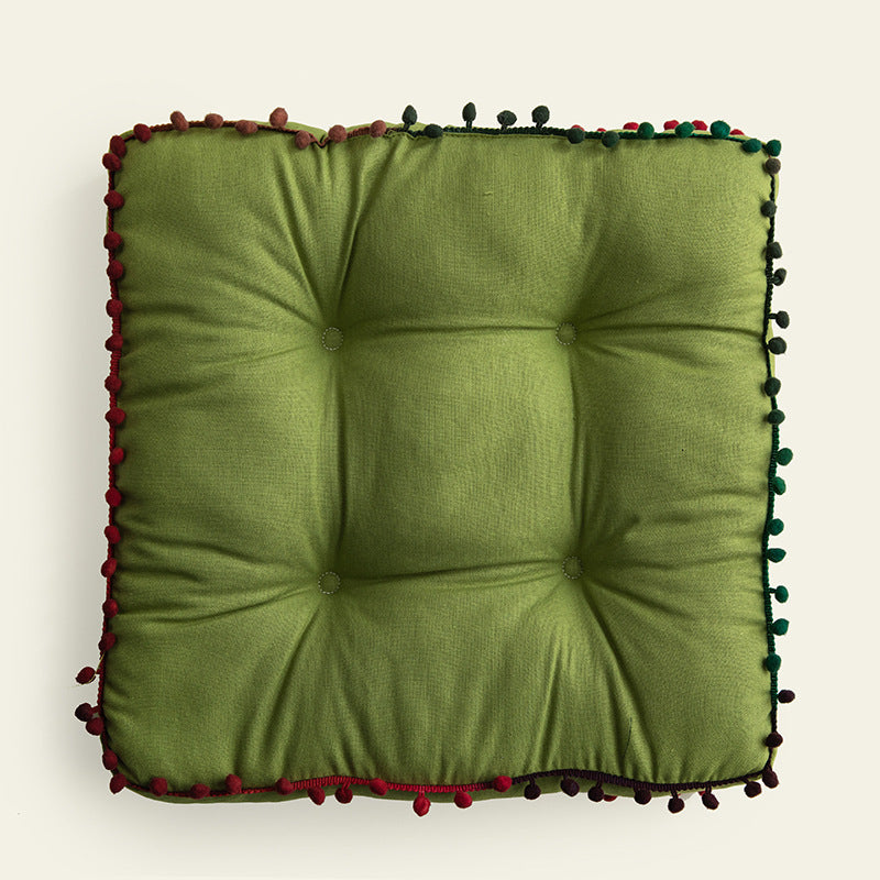 Nordic Ins Solid Color Fur Ball Thickened Cushion Home