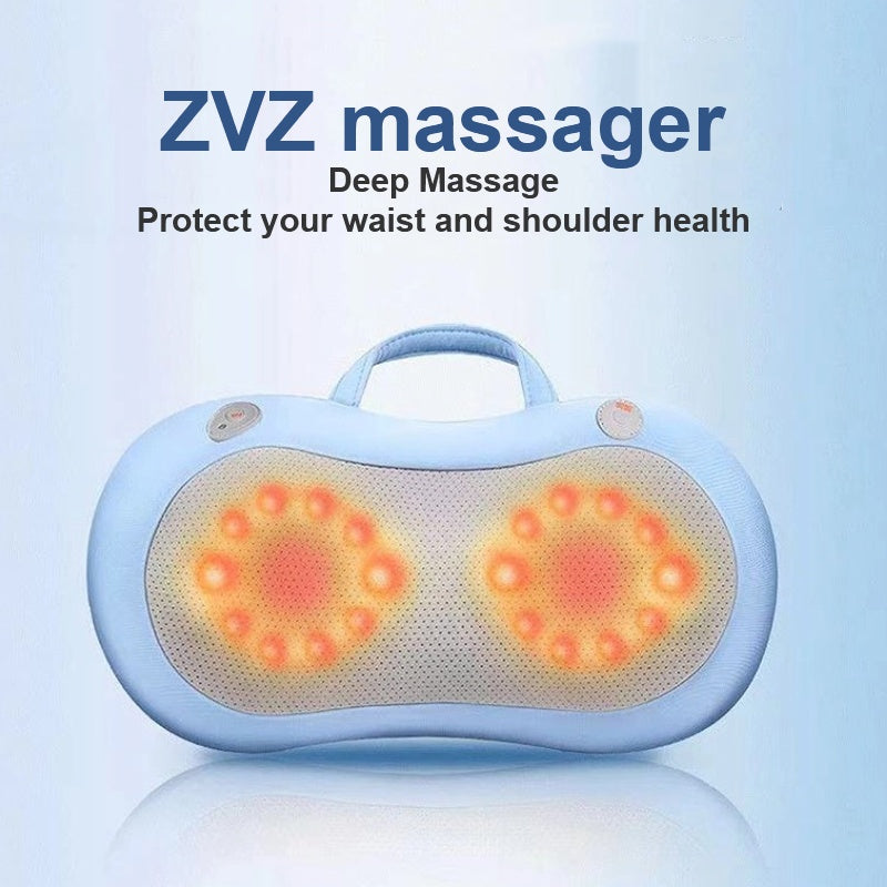 Massage The Back And Neck With Heated, Kneading Deep Tissue Massage Pillows