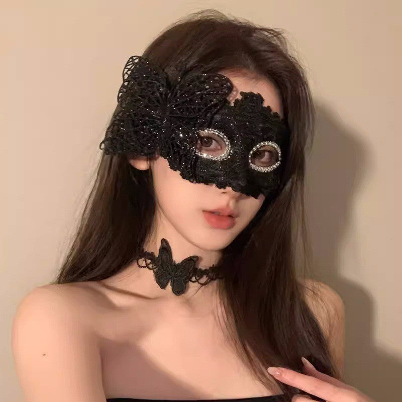 Halloween Half Face Mask - Werewolf White Design