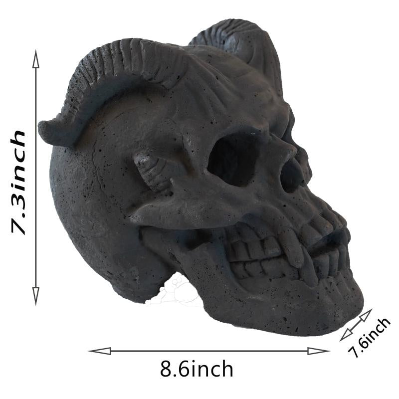 Fireproof Humanoid Skull Fire Pit - Refractory Material for Gas & Wood