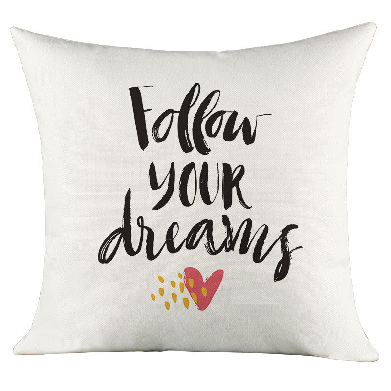 Love Character Language Cushion Celebrity Famous Words Pillow Cover