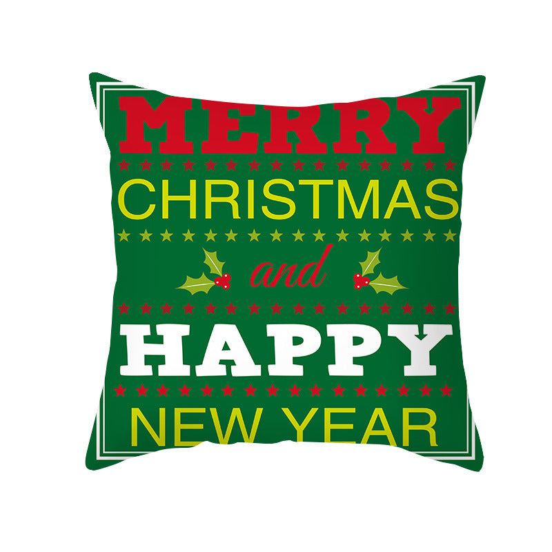 Cartoon Letter Printed French Velvet Cushion Cover