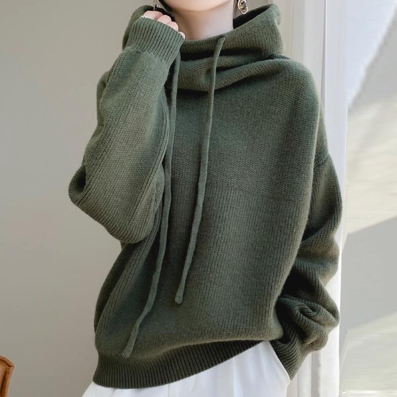 Women's Thicken Lazy Style Sweater - All-Match Long-Sleeved Pullover