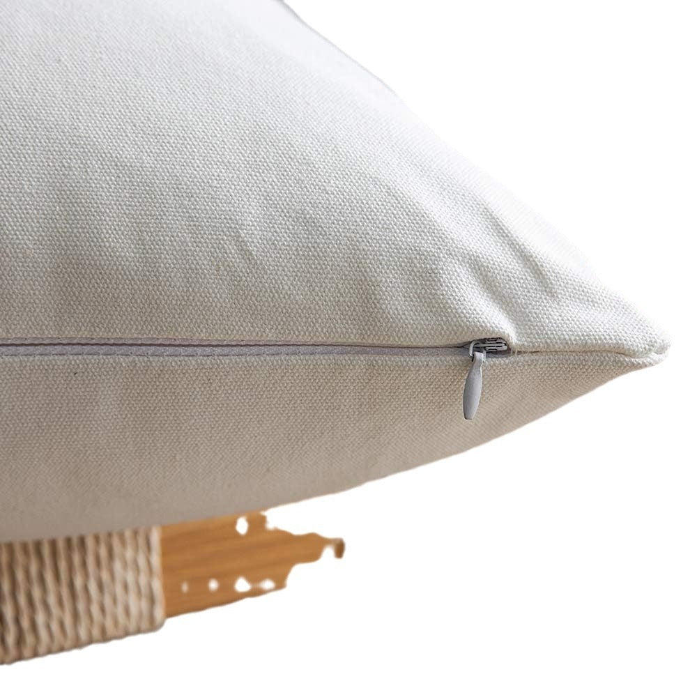 PU Stitching Cotton Canvas Double Stitching Leather Sofa Cushion Cover