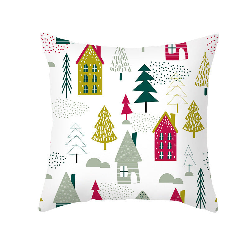 Cartoon Letter Printed French Velvet Cushion Cover