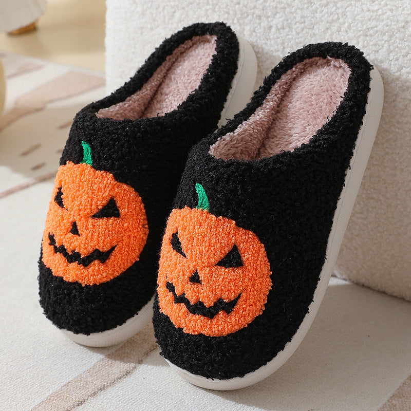 Halloween Pumpkin Slippers - Warm Winter Indoor House Shoes