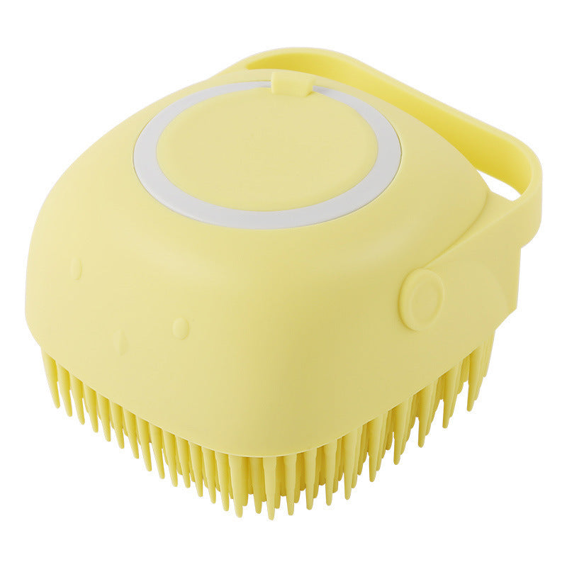 Silicone Dog Bath Massage Gloves Brush - Pet Grooming Tool with Shampoo Dispenser for Dogs & Cats