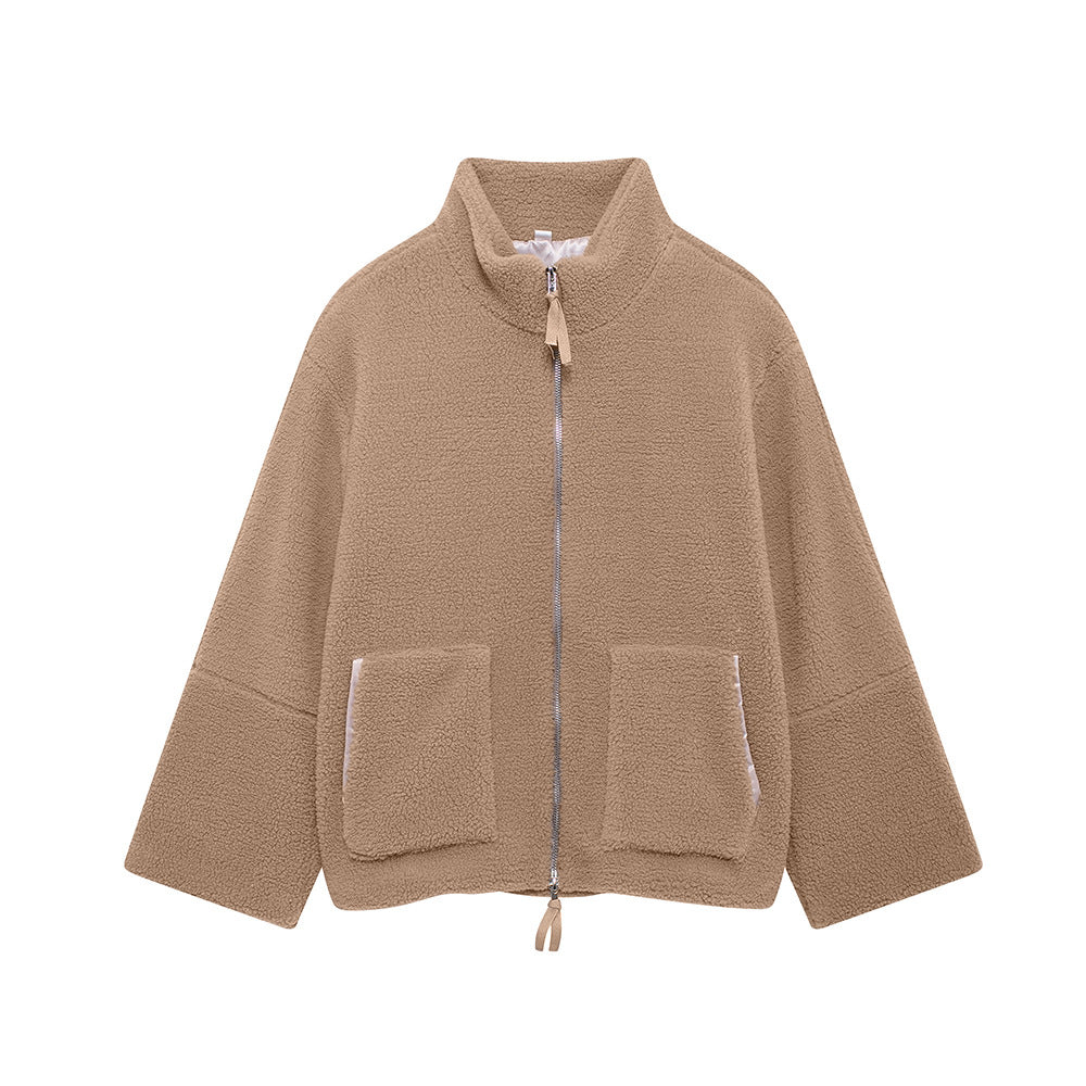 Women's Lamb Wool Blend Turtleneck Coat