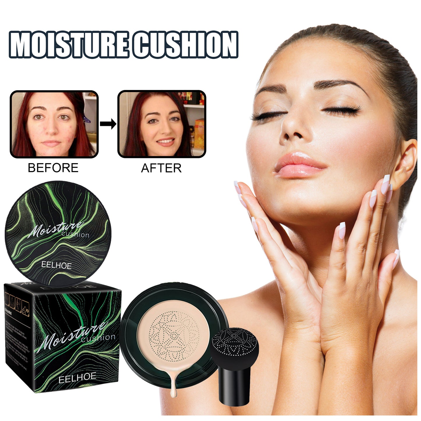 Mushroom Head Air Cushion Natural BB Cream Covers Facial Blemishes And Brightens Natural Nude Makeup Foundation Cream