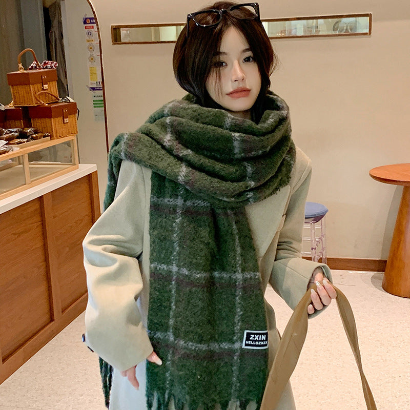 Fashion Scarf - Casual Plaid Printed Warm Neck Protection Scarf