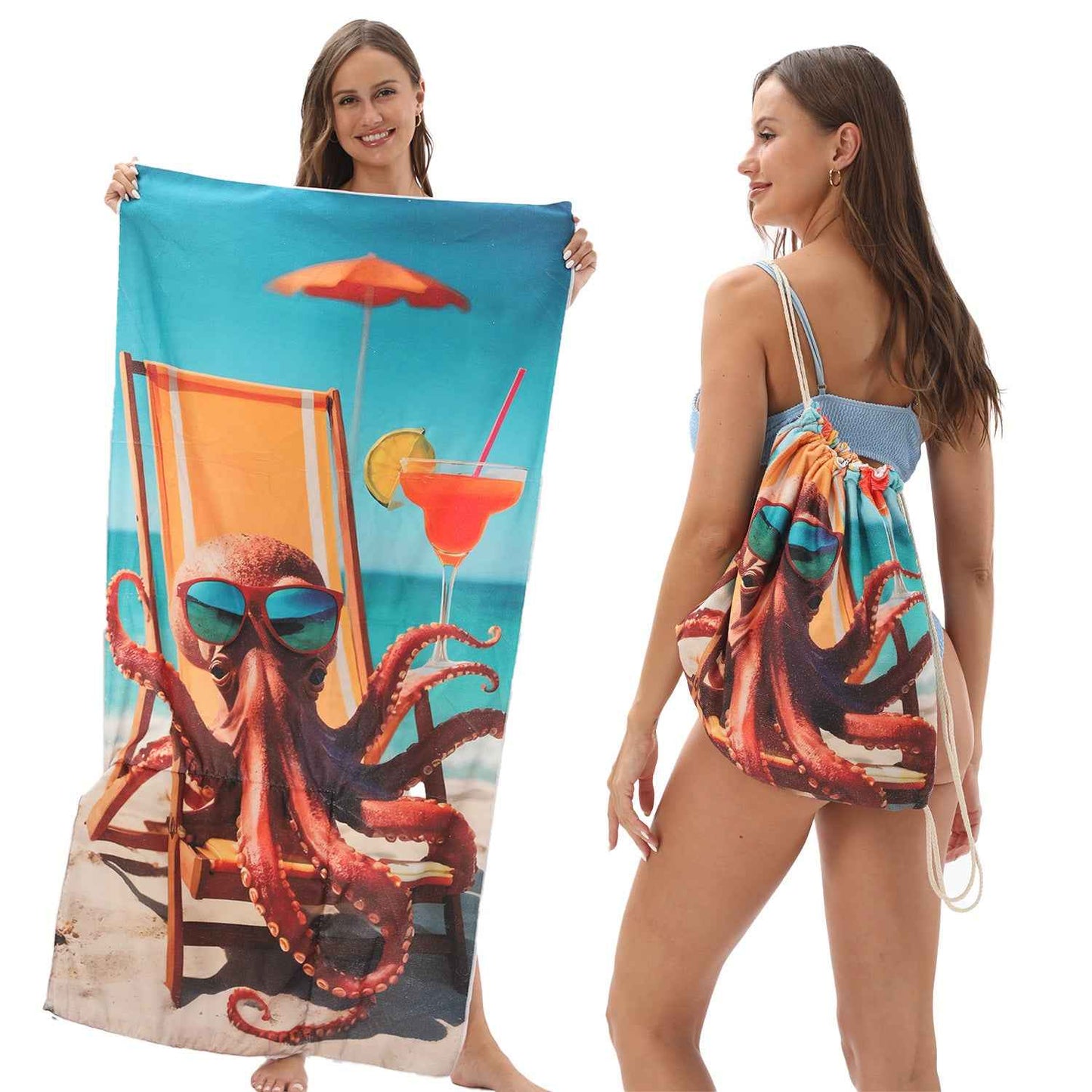 One-piece Beach Towel Versatile Bag Storage