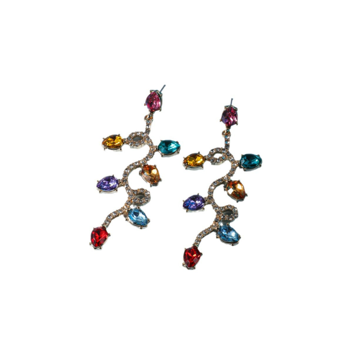 Retro Fashion Small Lantern Zircon Stud Earrings Christmas