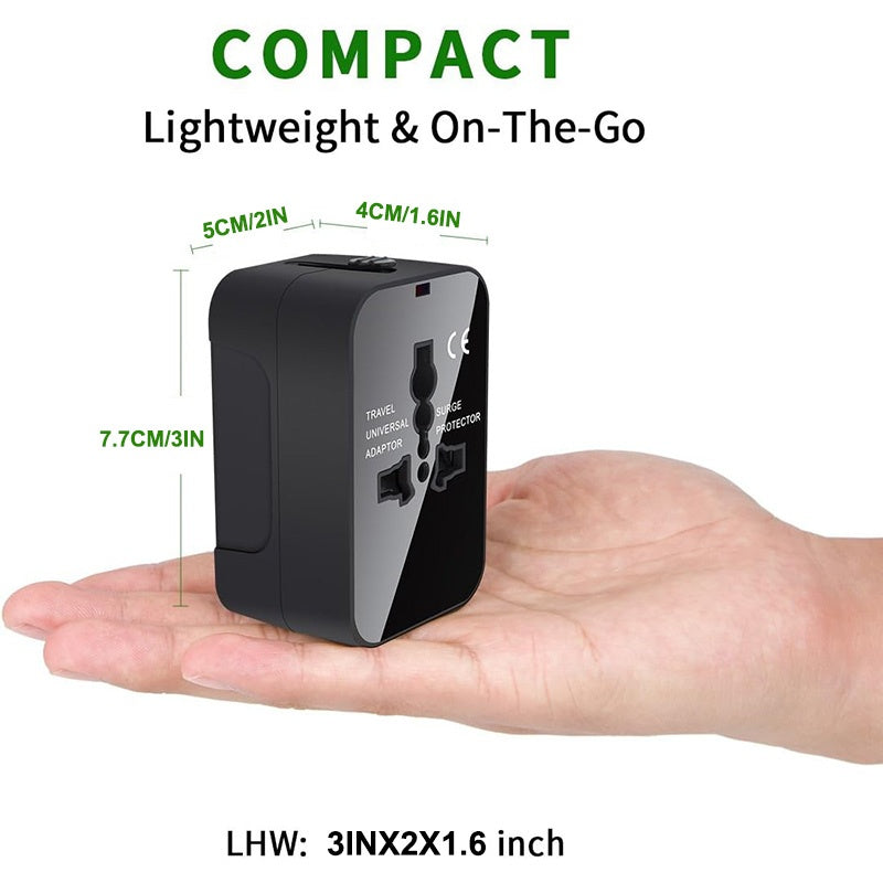 Universal Travel Adapter with USB-C - All-in-One Worldwide Charger