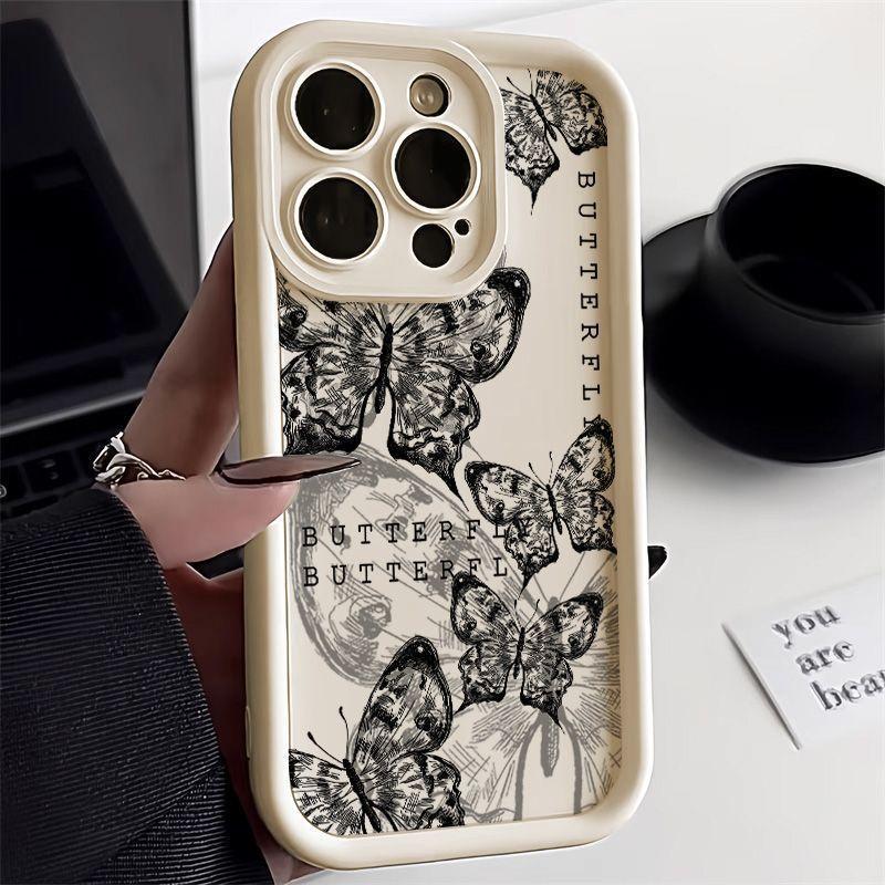 Vintage Butterfly iPhone Case - Transparent Shockproof Protection