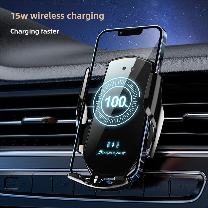 Magnetic Car Phone Mount with 15W Wireless Charging - Dashboard Holder