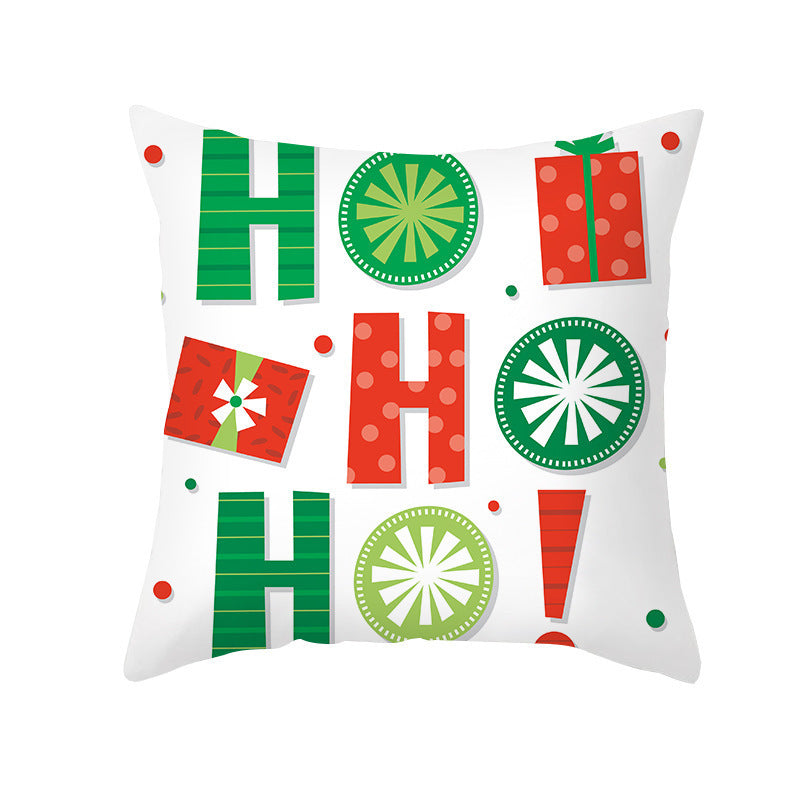 Cartoon Letter Printed French Velvet Cushion Cover