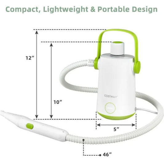 Multipurpose Steam Cleaner  High-Temp Steam, 2-3 Bar Pressure, 10.2oz Tank & Continuous Cleaning