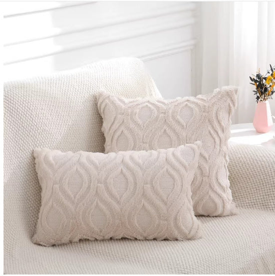 Soft Plush Pillow Lumbar Cushion Cover