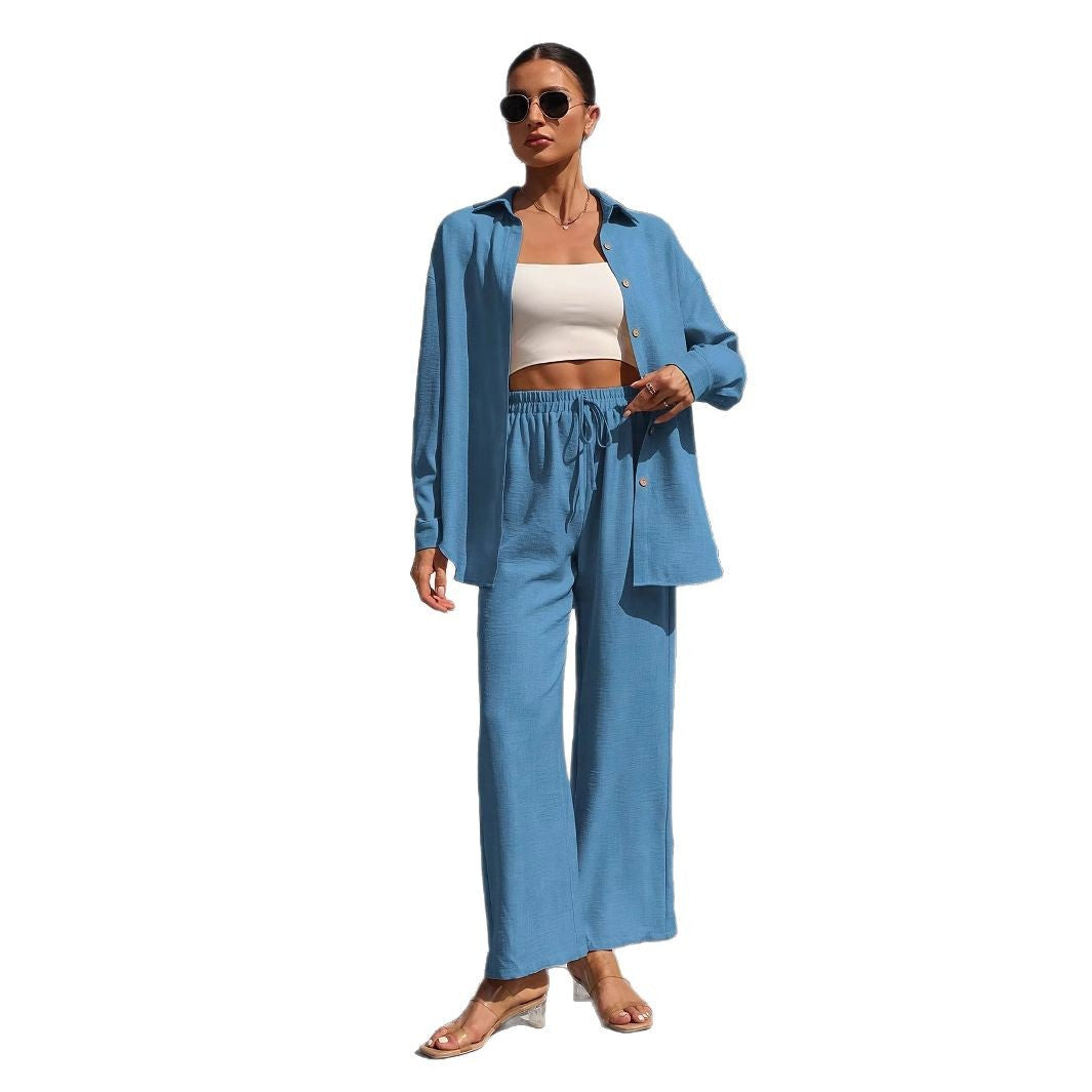Women's Long Sleeve Cardigan Two-Piece Dress Set - Elegant Layered Outfit