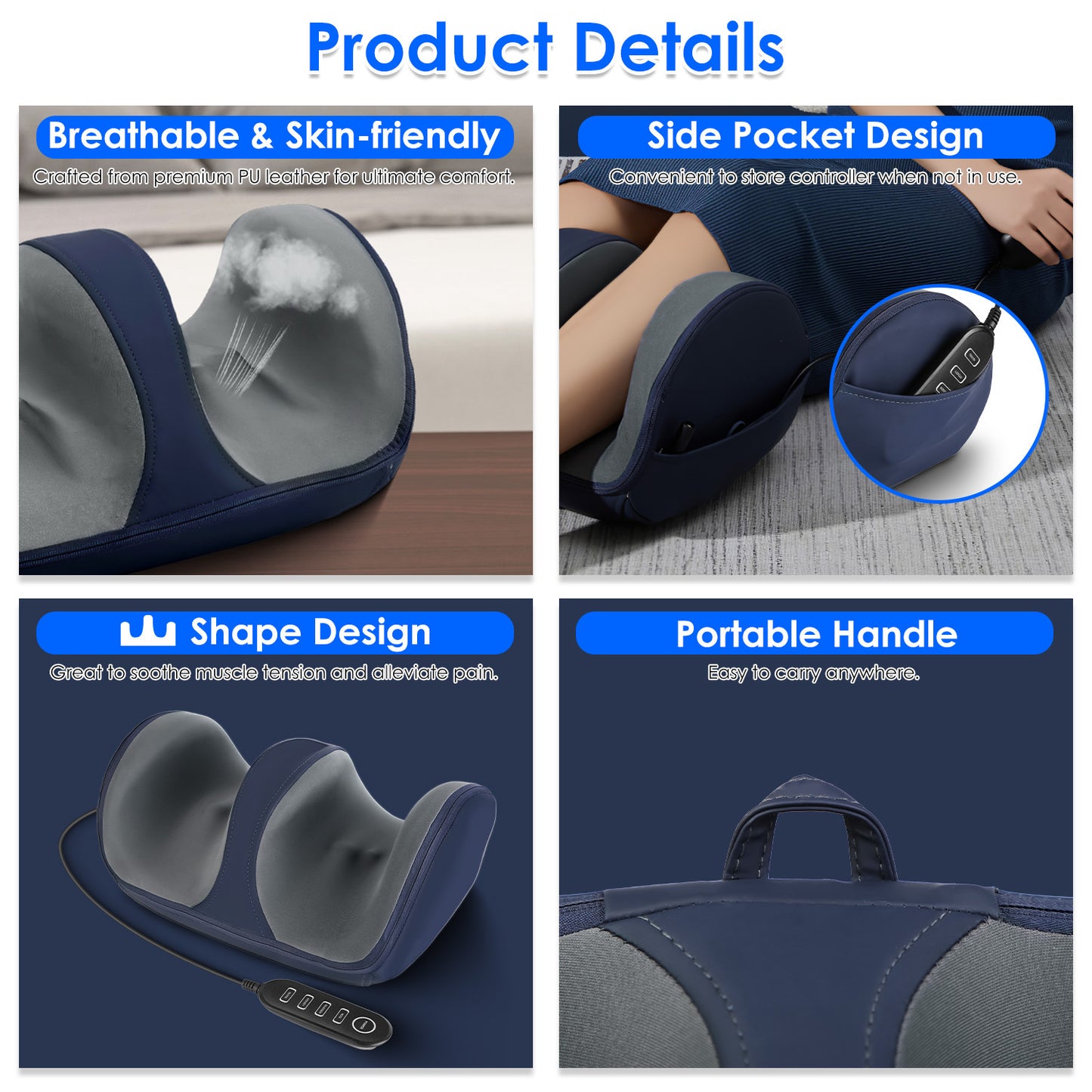 1Pc Shiatsu Foot Massager With Heat Foot Calf Thigh Arm Massager Machine With 3 Modes 3 Intensity Levels Gifts For Mom Dad Lover