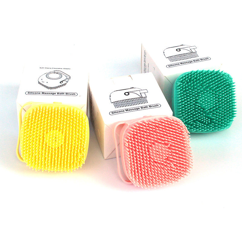 Silicone Dog Bath Massage Gloves Brush - Pet Grooming Tool with Shampoo Dispenser for Dogs & Cats