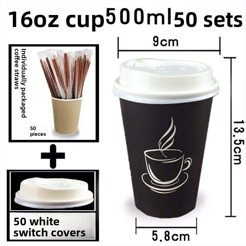Thickened Paper Coffee Cups - Insulated Disposable Hot Beverage Cups
