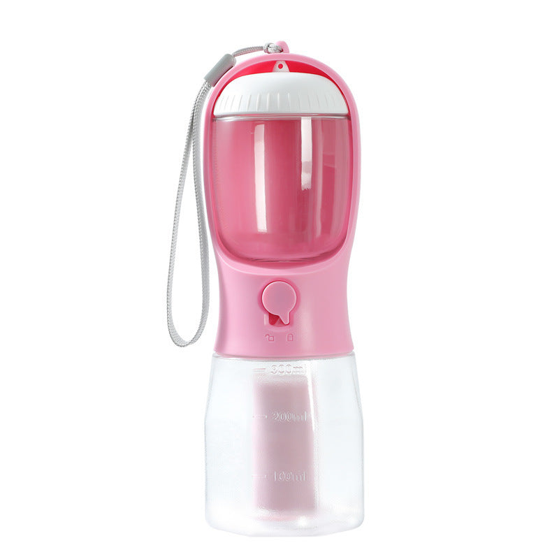 Dog Water Cup 3-in-1 Portable - Drinking Bottle, Food Container & Waste Bag Dispenser for Travel
