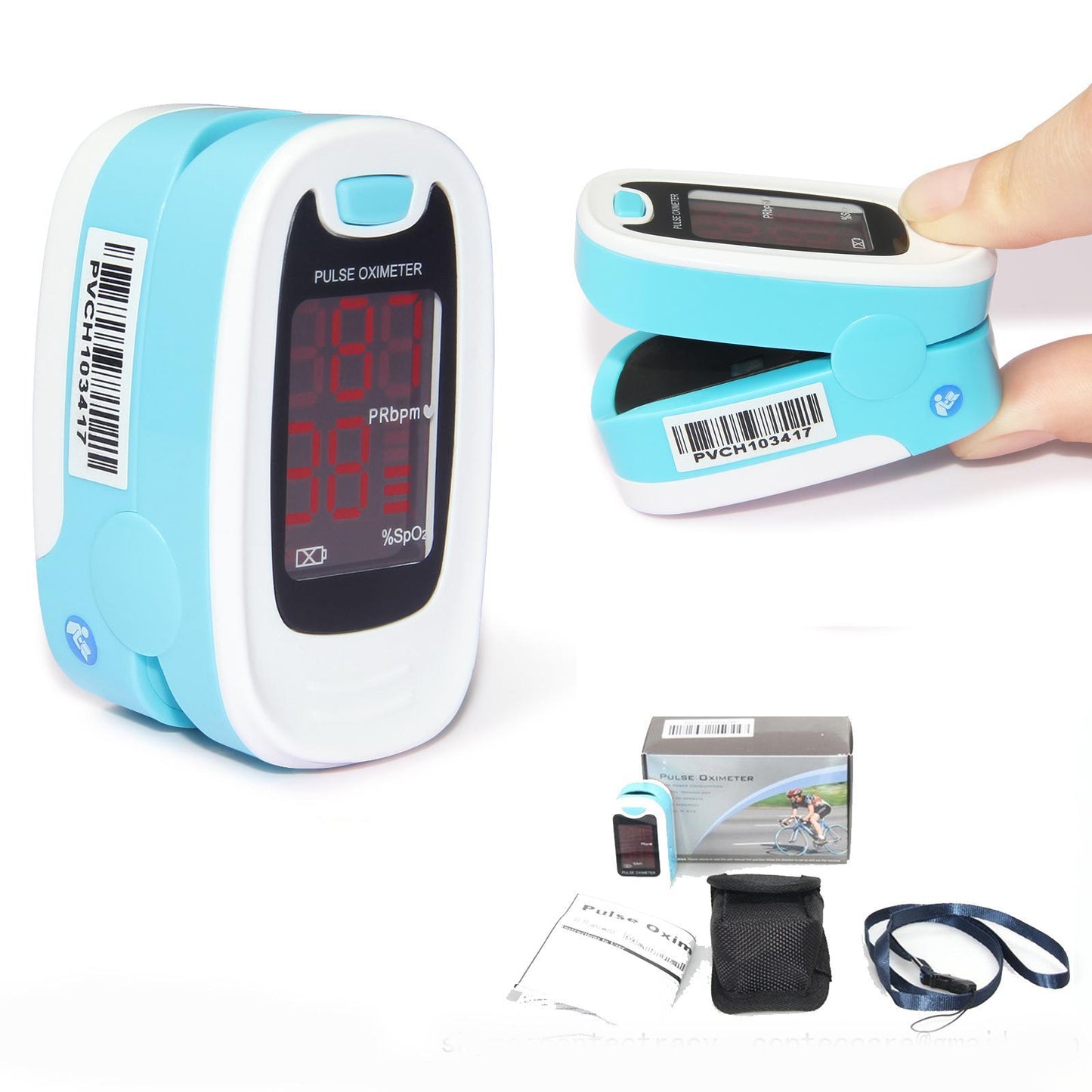 Finger-clip Pulse Oximeter, Blood Oxygen Saturation And Heart Rate Monitoring, With Soft Case, FDA Approved