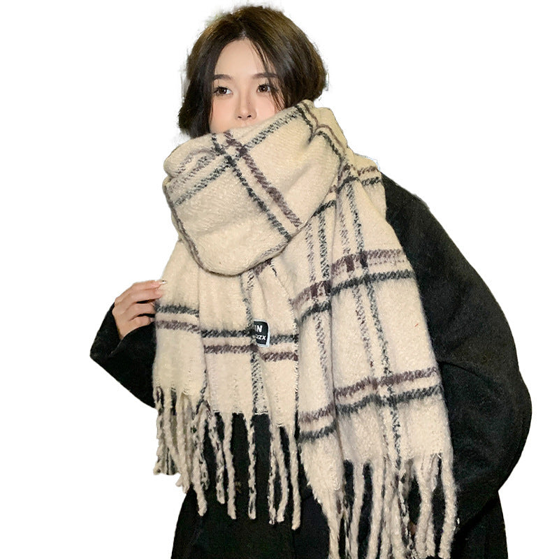 Fashion Scarf - Casual Plaid Printed Warm Neck Protection Scarf