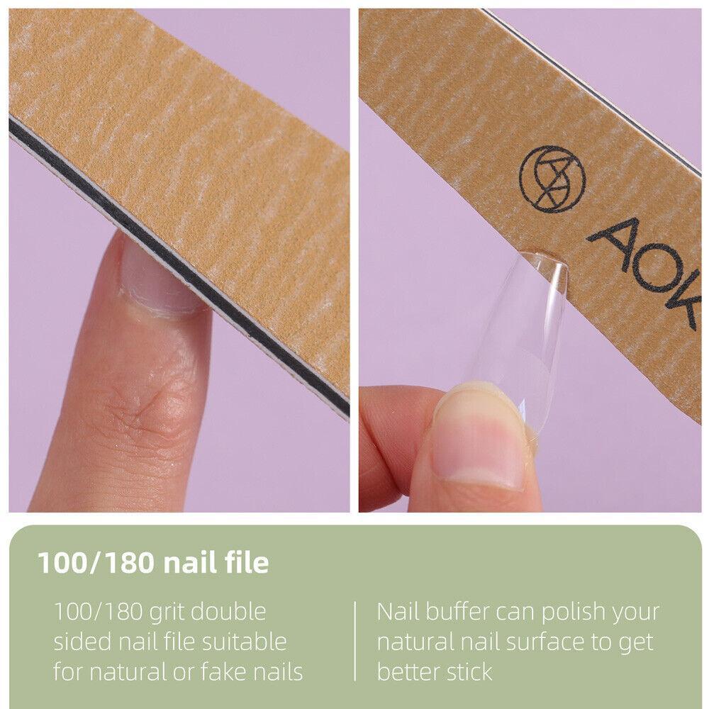 504-piece Full-coverage Nail Patch Set With 4-in-1 Nail Glue And Gel For Nail Extension Salons