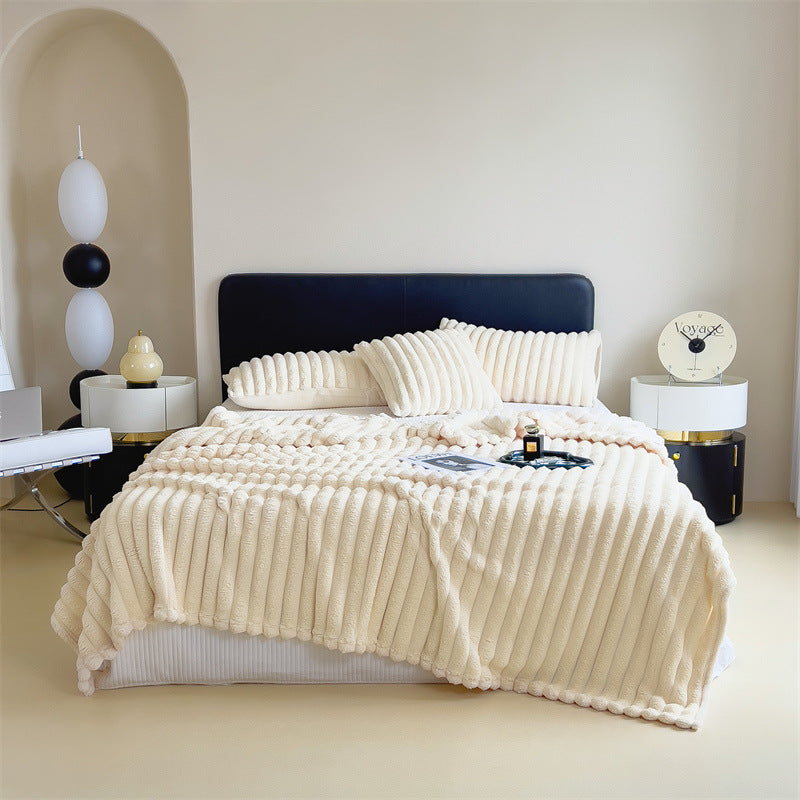 Luxurious Rabbit Fur Fluffy Blanket - Multi-Functional Nap Mat | Pink Plush 70x100cm