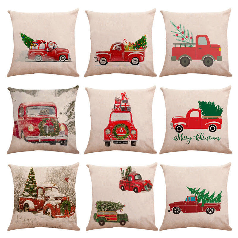 New Christmas Themed Linen Cushion Pillowcase