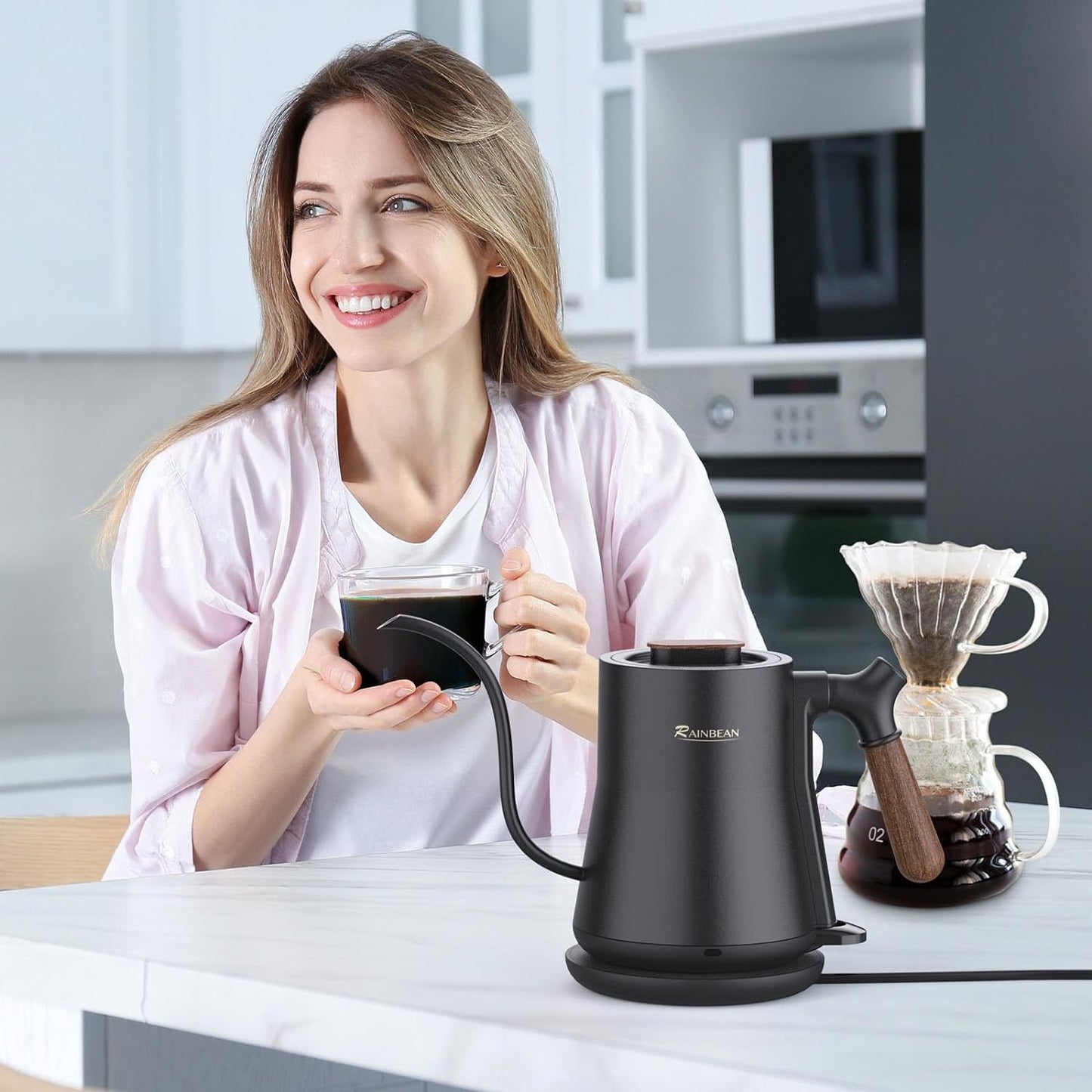 Gooseneck Electric Kettle - Pour Over Coffee Kettle with Precision Spout & Auto Shut-Off